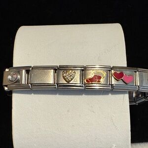 Vintage Italian Multi Style Charms Silver Tone Bracelet